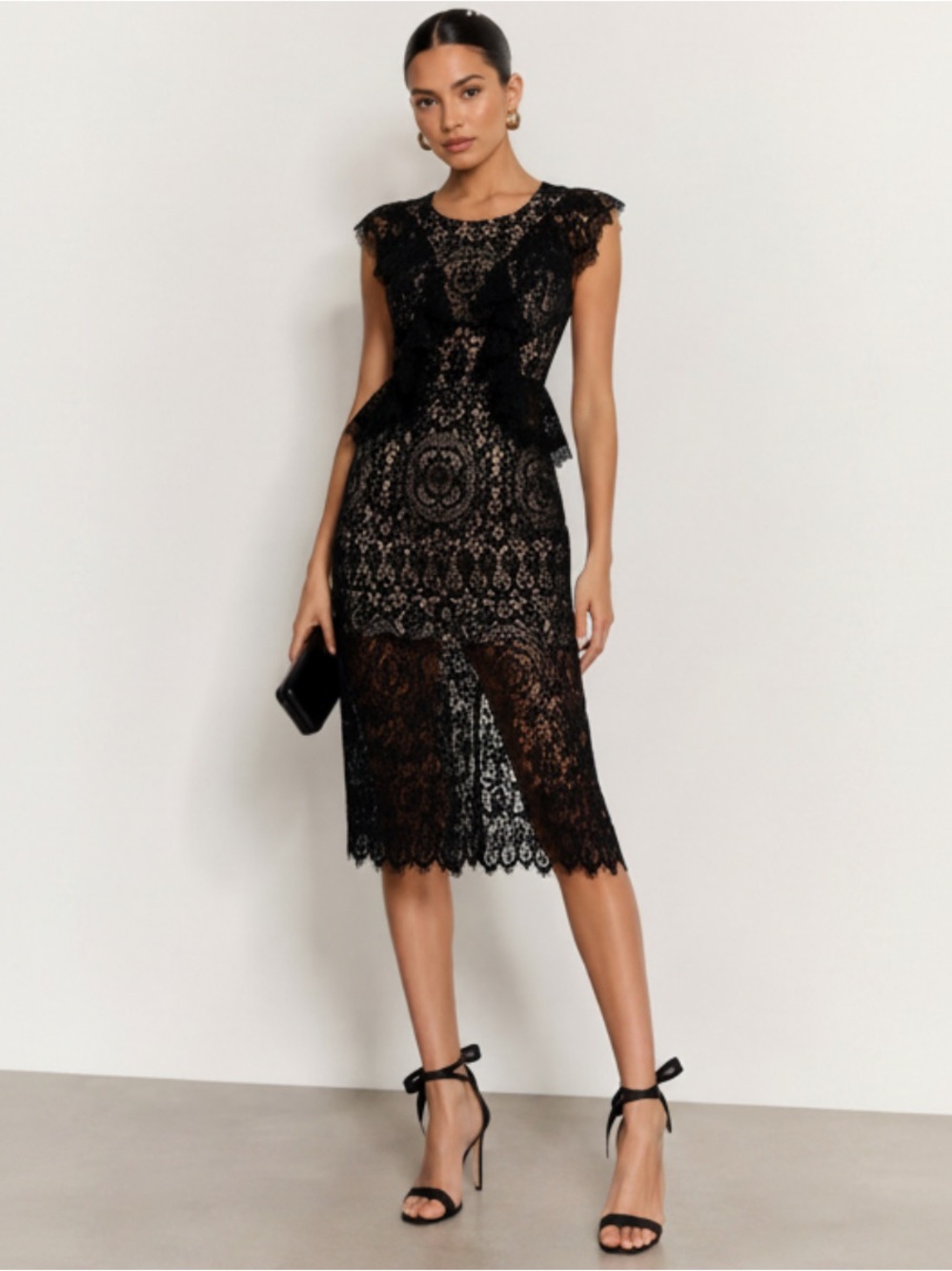 Alexis Narasse Ruffled Lace Dress